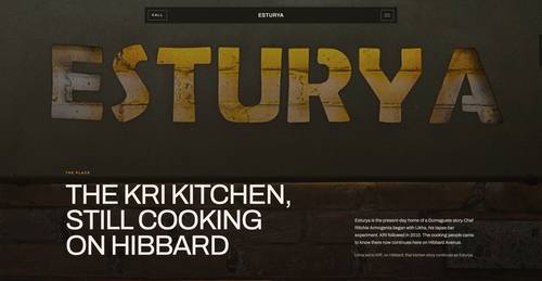 The story section, with text beside a photograph of the kitchen